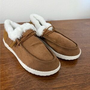 Brown Corduroy Style Loafers